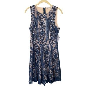 Charlotte Russe Sleeveless Lace Dress Navy